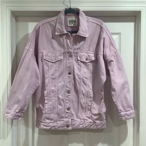 Zara Authentic Denim Pink Jeans Jacket Oversized Small Size